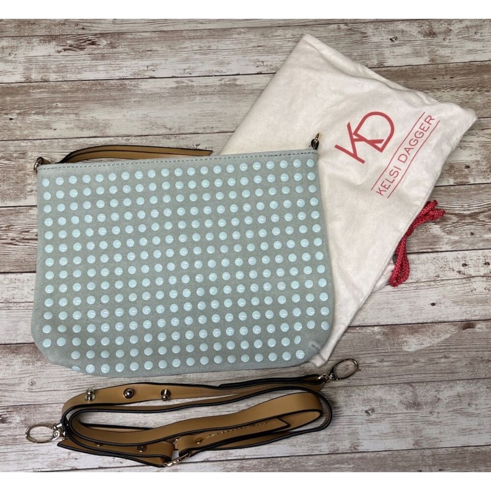 Kelsi Dagger Crossbody Suede Purse /Brooklyn Seafoam Green Aqua Blue